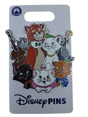 Disney Aristocats Enamel Pin Set - Colorful Cat Characters
